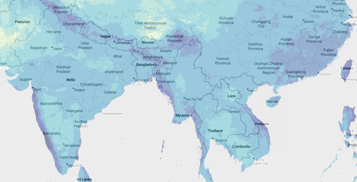 AUGUR Precipitation Tool mit globaler Niederschlagsdarstellung